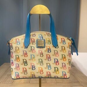 Dooney & Bourke White Multicolor Logo Small Satchel. (OBO)